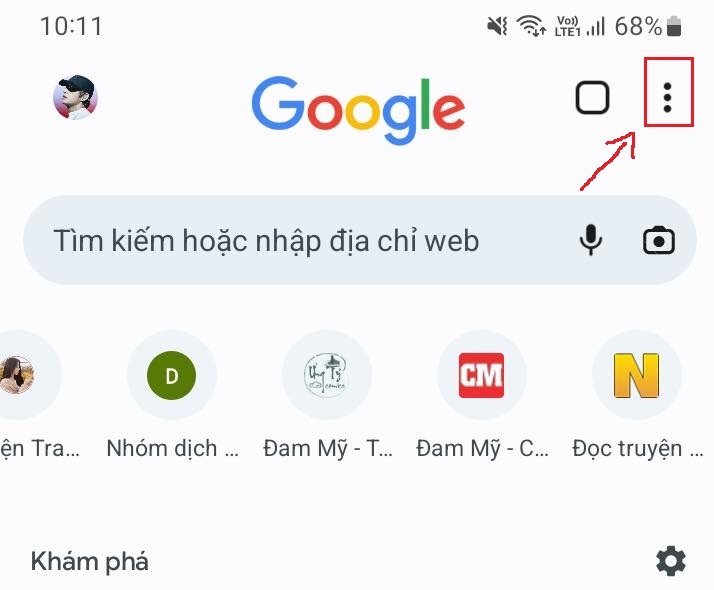 Cài đặt Google làm trang chủ trên Chrome bằng điện thoại