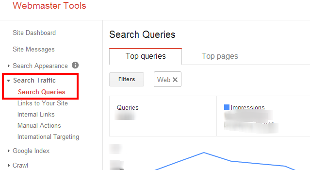 Search Queries hiển thị những thông số giúp người dùng phân ích cụ thể trang web