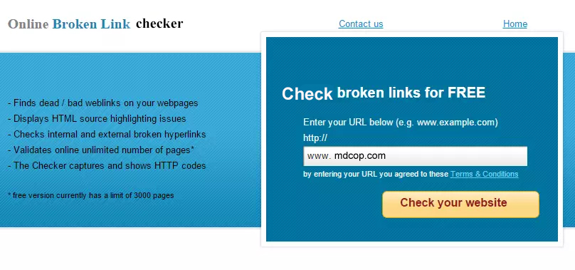Công cụ broken link checker